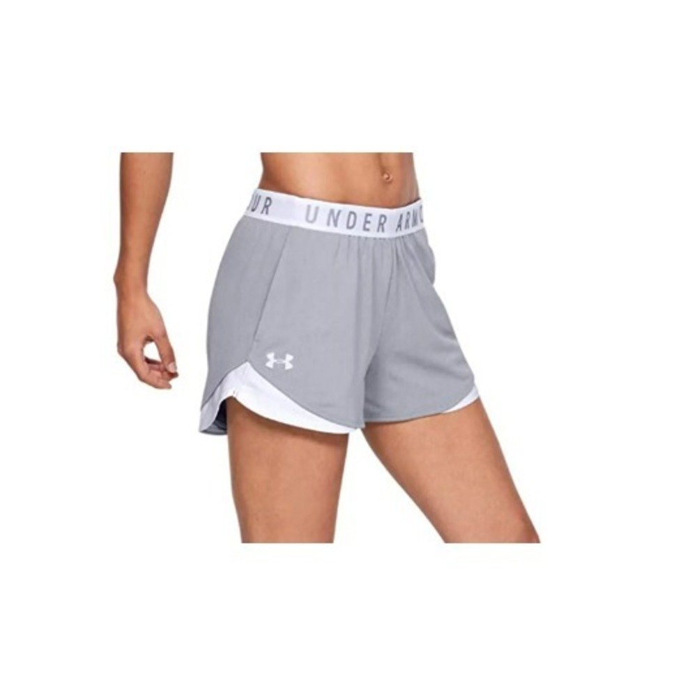 NWT Womens Under Armour Play Up Shorts 3.0 Light Charcoal/Black Size XL - Picture 2 of 2